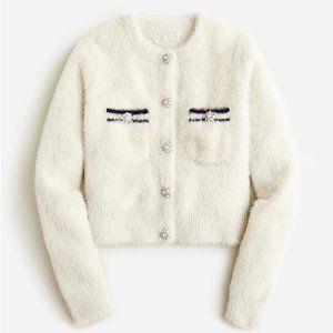 J. Crew Cream Fuzzy Cardigan